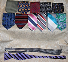LOT of 13 Men's TIES 11 Neck 2 BOW Izod SILK J Ferrar GEOFFREY BEENE Woodward  
