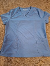 Easy Stretch Womens Size Large Blue Scrub Top