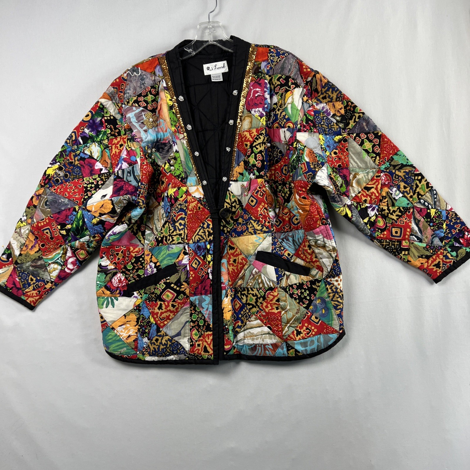 Patchwork Jacket Colorful Abstract Art Statement … - image 1