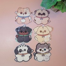 Cute Patchwork Dogs Holographic Stickers  Waterproof