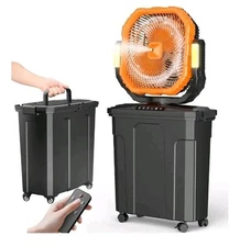 Portable Misting Fan - 20 L Bucket, 12-in Outdoor Fan For Patio/Camping