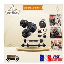 Haltères Musculation 5 en 1 Réglables - Design Compact et Sécuritaire 10 à 40 kg