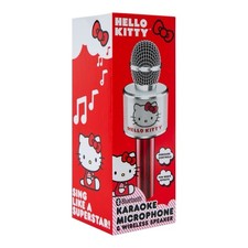Hello Kitty Bluetooth Karaoke Microphone  Wireless Speaker USB Charging Red NIB