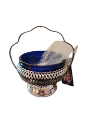 Queen Anne Silver Plated  Cobalt Tableware Jam Sugar Bowl and Spoon New No Box