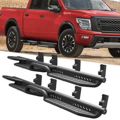 Steel Running Board For 2004-2025 Nissan Titan Crew Cab Drop 4-Step Side Bar