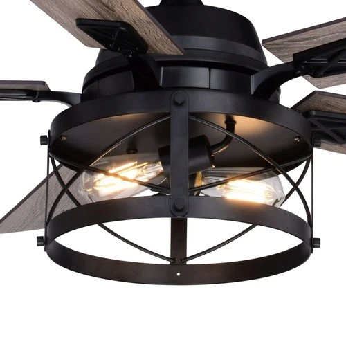 Elburn 2-Light Ceiling Fan in Farmhouse Style 18.75 Inches Tall and 52 Inches - Picture 6 of 11