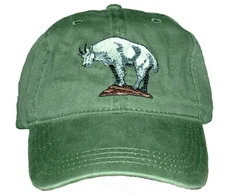 Rocky Mountain Goat  Embroidered Cotton Cap NEW Hat Wildlife