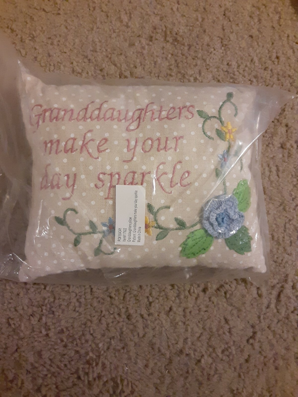 Small Throw Pillow "Granddaughters Make Your Day Sparkle" 7.5x9 /BOGO