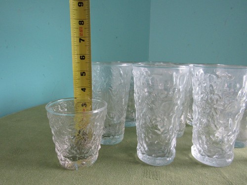 Vintage Bubble Dimpled Clear Libby Large & Small Drinking Glasses Set Lot of 10 - Picture 11 of 11