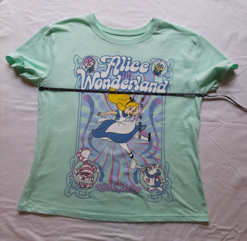 Disney Alice in Wonderland t shirt Small lime green lightweight NWT - Picture 2 of 6