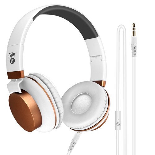 Cuffie Stereo GJBY, Jack 3,5mm Pieghevoli Bianche e Rosa Gold | eBay