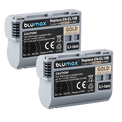 2x Blumax Akku für Nikon EN-EL15B  A/B/C  Z5 Z6 Z7 II  D7500 2040 mAh 7,0V