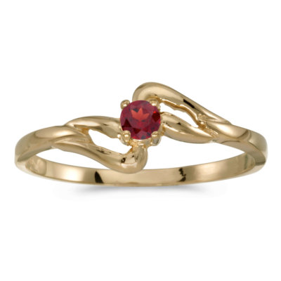 Runder Granatring 10 Karat Gelbgold