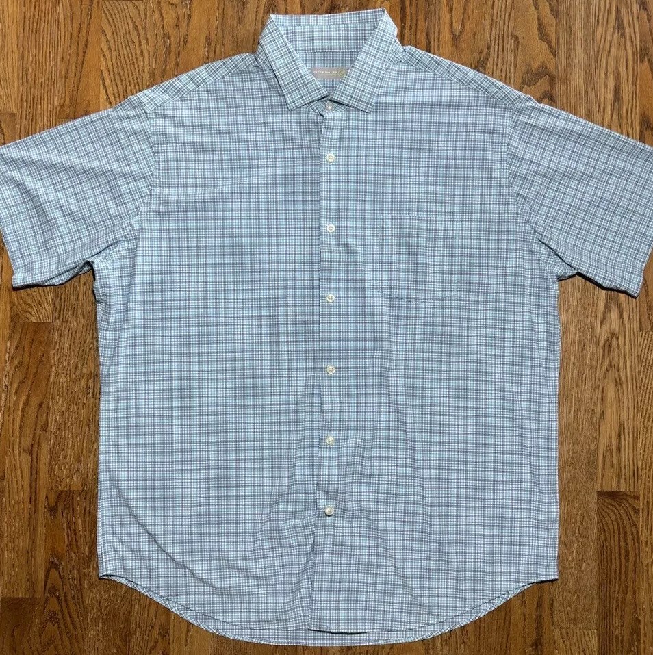 Peter Millar Featherweight Plaid Button Down Shor… - image 1