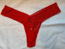 Victoria's Secret The Lacie Thong Panty, Heart Pattern, One Size, NWT, Red