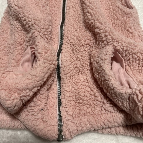 Old Navy Faux Sherpa Girls Pink Vest 4T Zip Up With Pockets - Picture 6 of 10