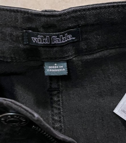 NWT - Wild Fables - Women’s Super High Rise Seamed Black Jeans Shorts - Size 4 - Picture 5 of 11