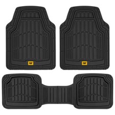 Cat 3pc Black Car Rubber Floor Mats For All Weather Protection Custom Fit Cat 3pc Black Car Rubber Floor Mats For All Weather Protection Custom Fit