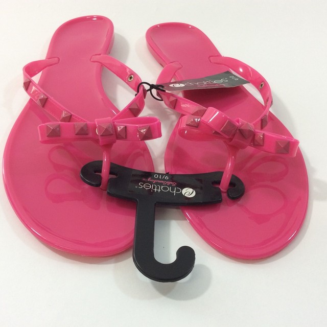 Chattie’s Women’s Large 9/10 Pink Plastic Flip Flop Sandals eBay