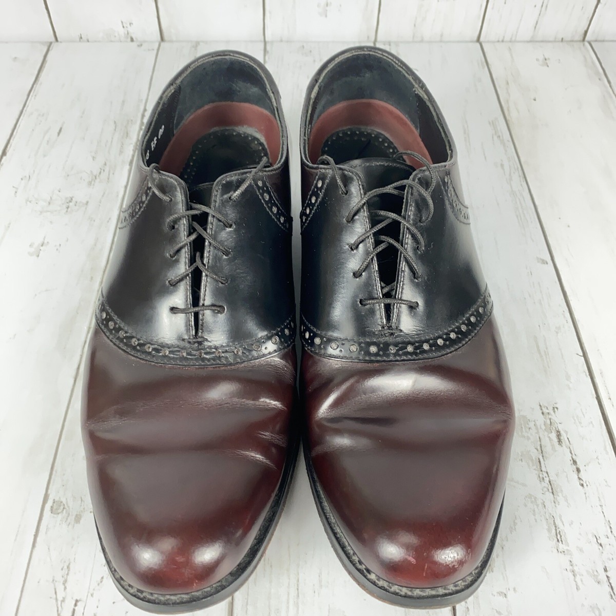Florsheim Mens Leather Oxfords Saddle Shoes Burgundy Black Size 13 20392 Amazon.com | Florsheim Mens Lexington Burgundy Oxford - 9 D  main image 4