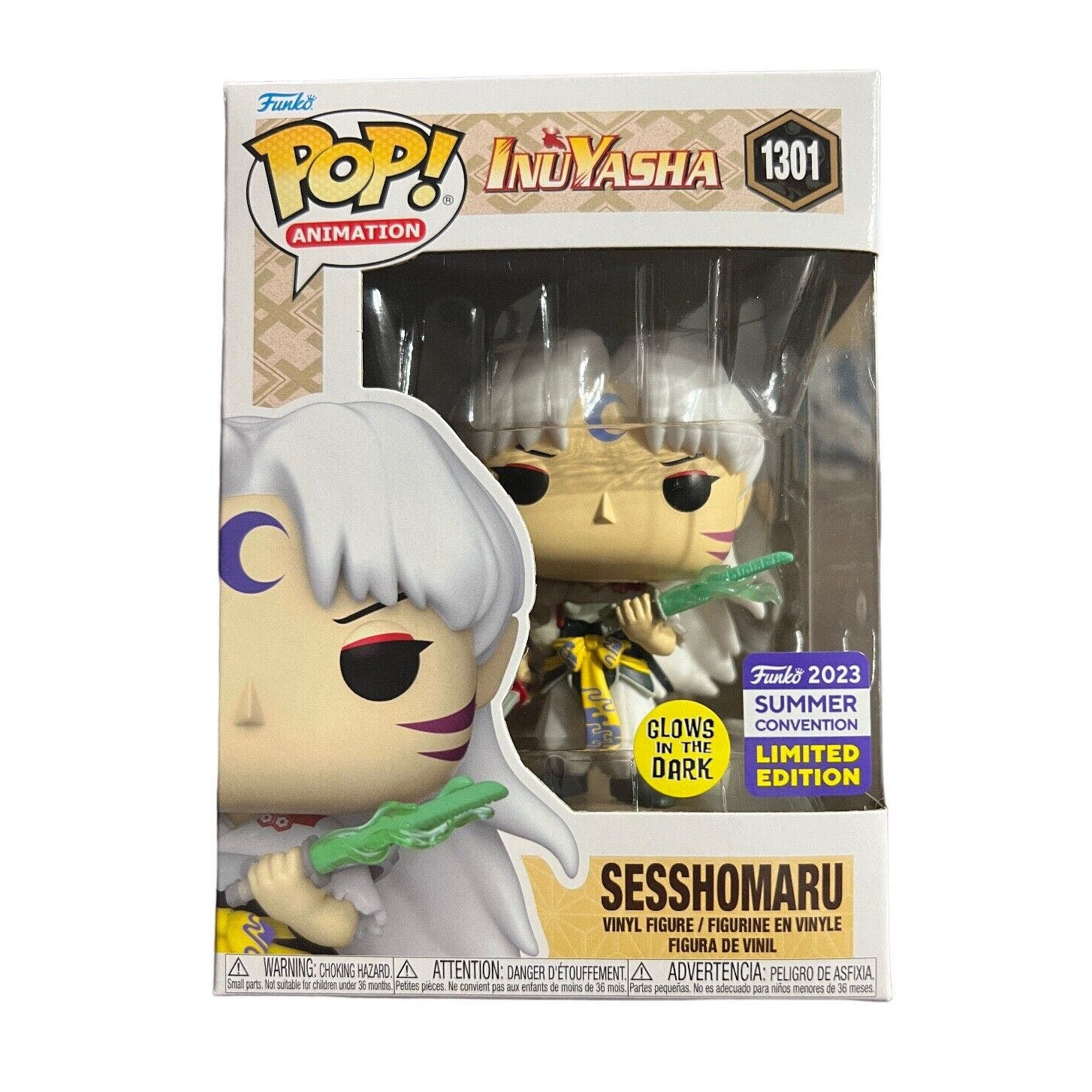 Funko Pop Inuyasha Sesshomaru SDCC 2023 Exclusive - Glow In The Dark Anime Collectible Figure