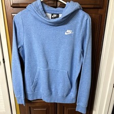 Nike Sportswear Funnel Neck Pullover Hoodie Blue BV4526-412 Womens Small