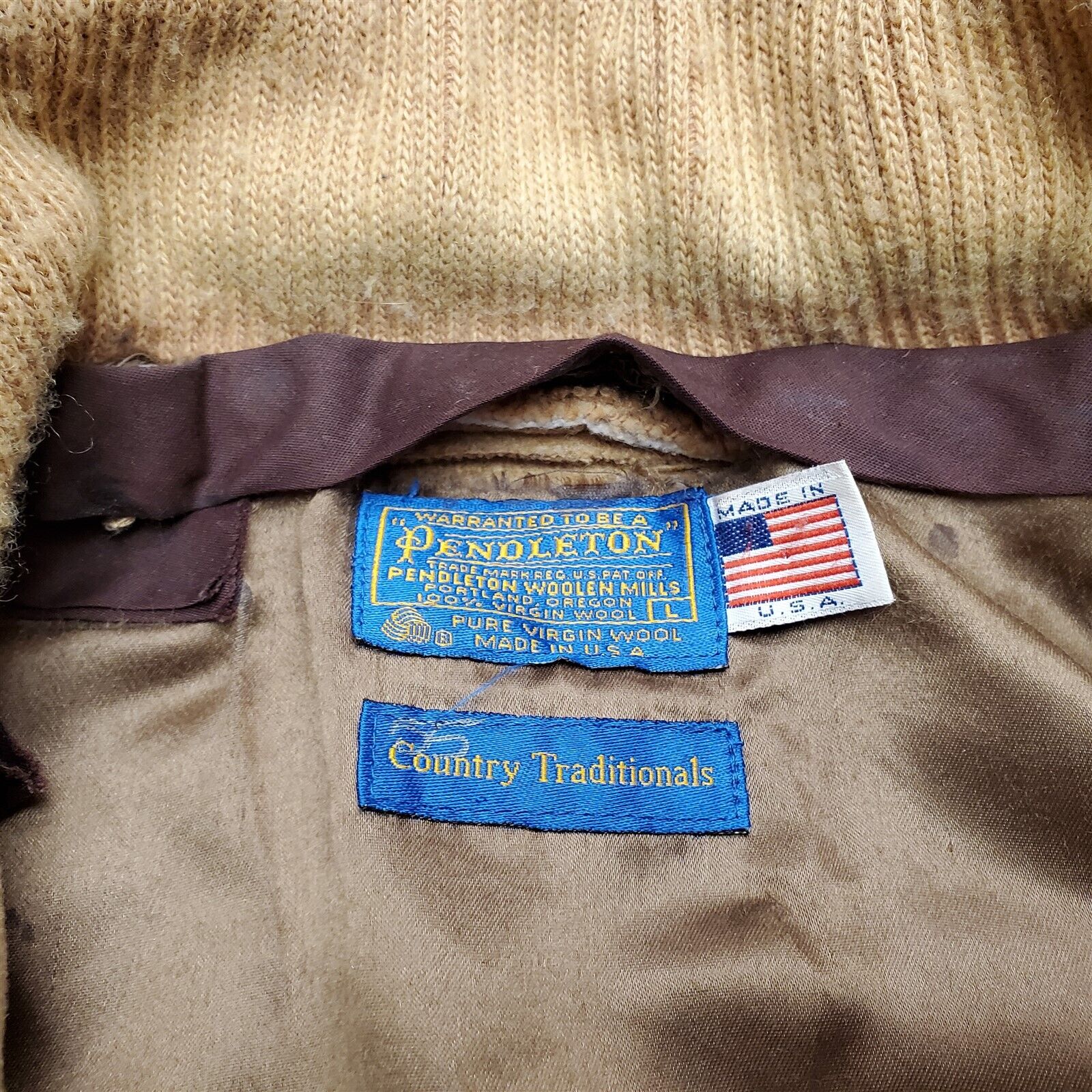 VTG Pendleton Jacket Mens Large Brown Country Tra… - image 11