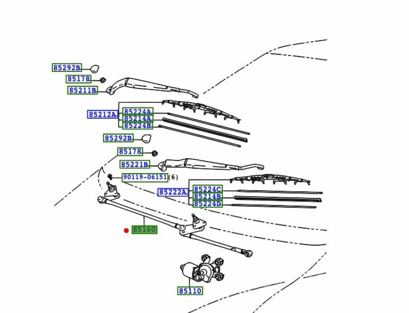 LIMPIAPARABRISAS DELANTERO ORIGINAL TOYOTA HIACE 85150-26061 Foto 3 de 3