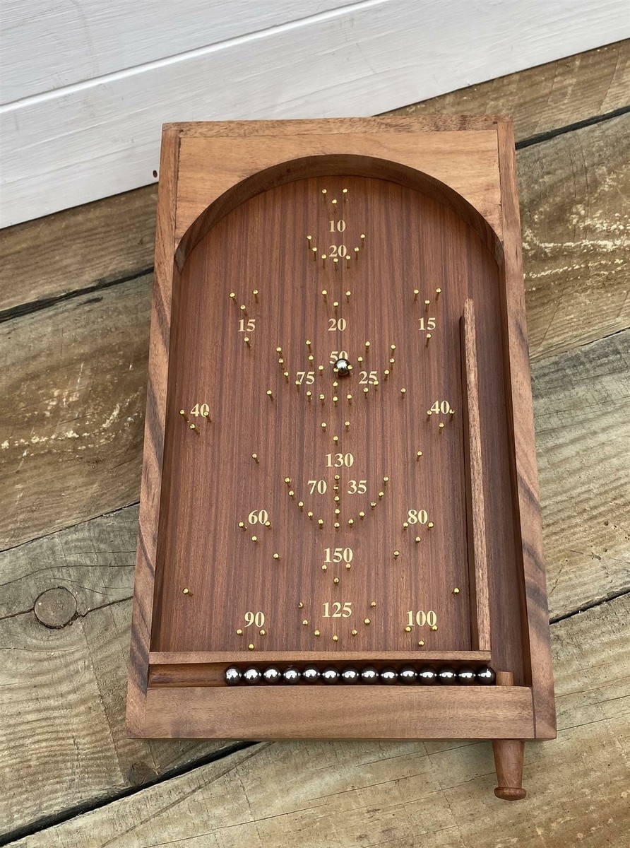 JEU DE TABLE traditionnel flipper en bois massif/laiton Bagatelle EUR