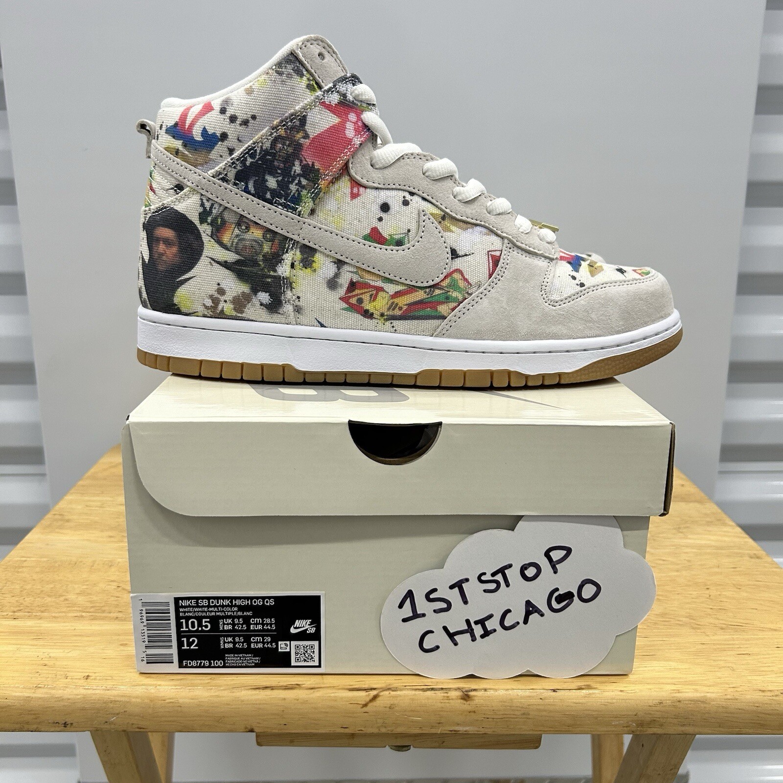 Nike SB Dunk High Supreme Rammellzee Size 10.5 FD8779-100 FW23 Artist NEW