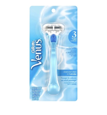Gillette Venus Smooth Women's Razor 3 Blade, 1 Razor + 1 Cartridge