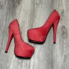 THBOXES Pink suede Heels 6 inches size 36= 5.5