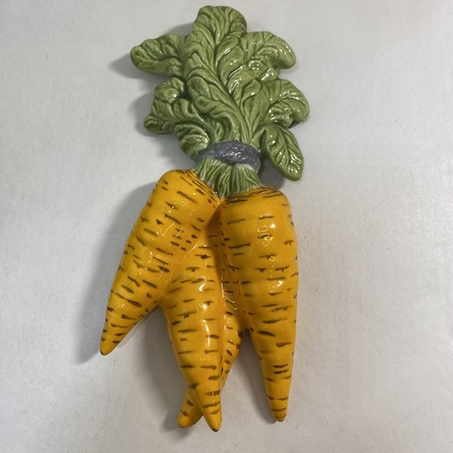 Vintage MCM Ceramic Vegetables Kitchen Wall Décor Set-4 Tomato Carrot Onion Corn - Picture 3 of 10