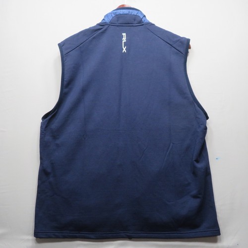 Gilet da golf Ralph Lauren RLX full zip blu navy da uomo taglia large nuovo con etichette prezzo al dettaglio consigliato dal produttore $228 - Foto 4 di 7