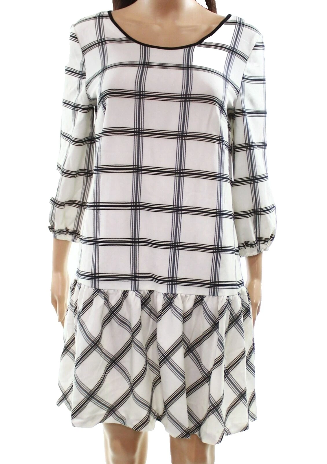 Vestidos femininos Poliéster Xadrez Shift