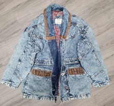 Vintage Be In The Current Seen Paisley Lined Denim Jean Jacket 90s Blue Size M