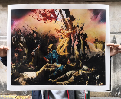 BRUSK print ''BARRICADE'' signed and numbered k/dolk/evil/dface/ludo/dran