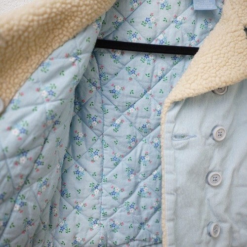 Roxy Corduroy Peacoat Sherpa Collar Light Blue Little Girl Size 5 - Picture 5 of 6