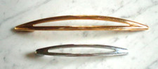 Brass Chrome Atomic Cabinet Door Drawer Pull Handles - Vintage Mid Century