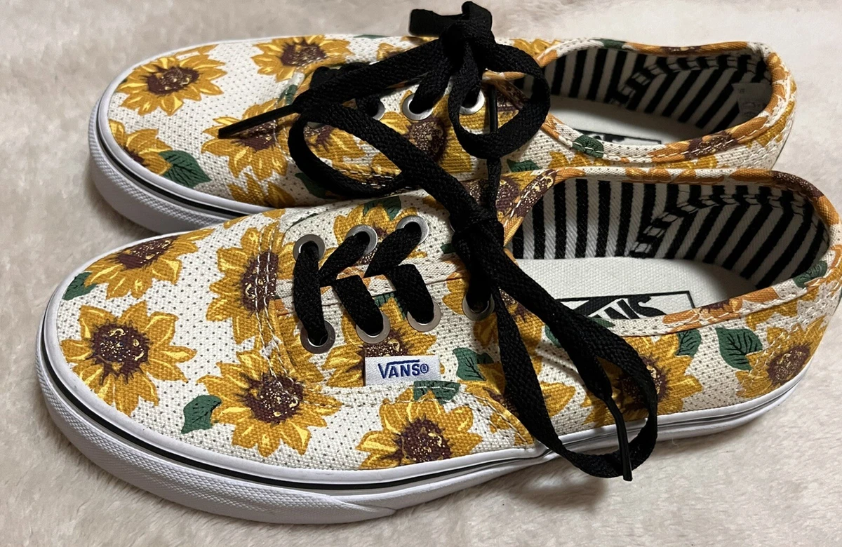 Vans off the top wall sunflower shoes