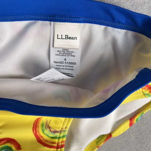 New L.L. Bean Crop Top Bikini Girls Sz 4 Yellow Kids Reversible UPF 50+ - Picture 7 of 9