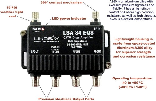 Reliable Cable 4-Port Cable TV/Antenna/HDTV/Internet Digital Signal Amplifier... - Picture 7 of 8