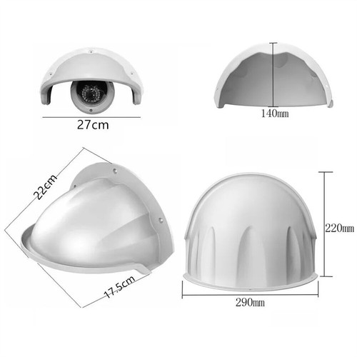 CCTV Home Dome Cam Protection Cover Security Camera Sun Rain Shade Cover Shield - Afbeelding 2 van 15