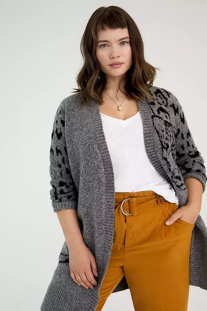 Anthropologie leopard cheap cardigan