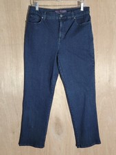 gloria vanderbilt amanda jeans womens 10 straight stretch high rise dark wash