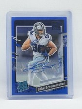 2023 Panini Clearly Donruss Rated Rookie Blue Luke Schoonmaker Auto /99 Cowboys