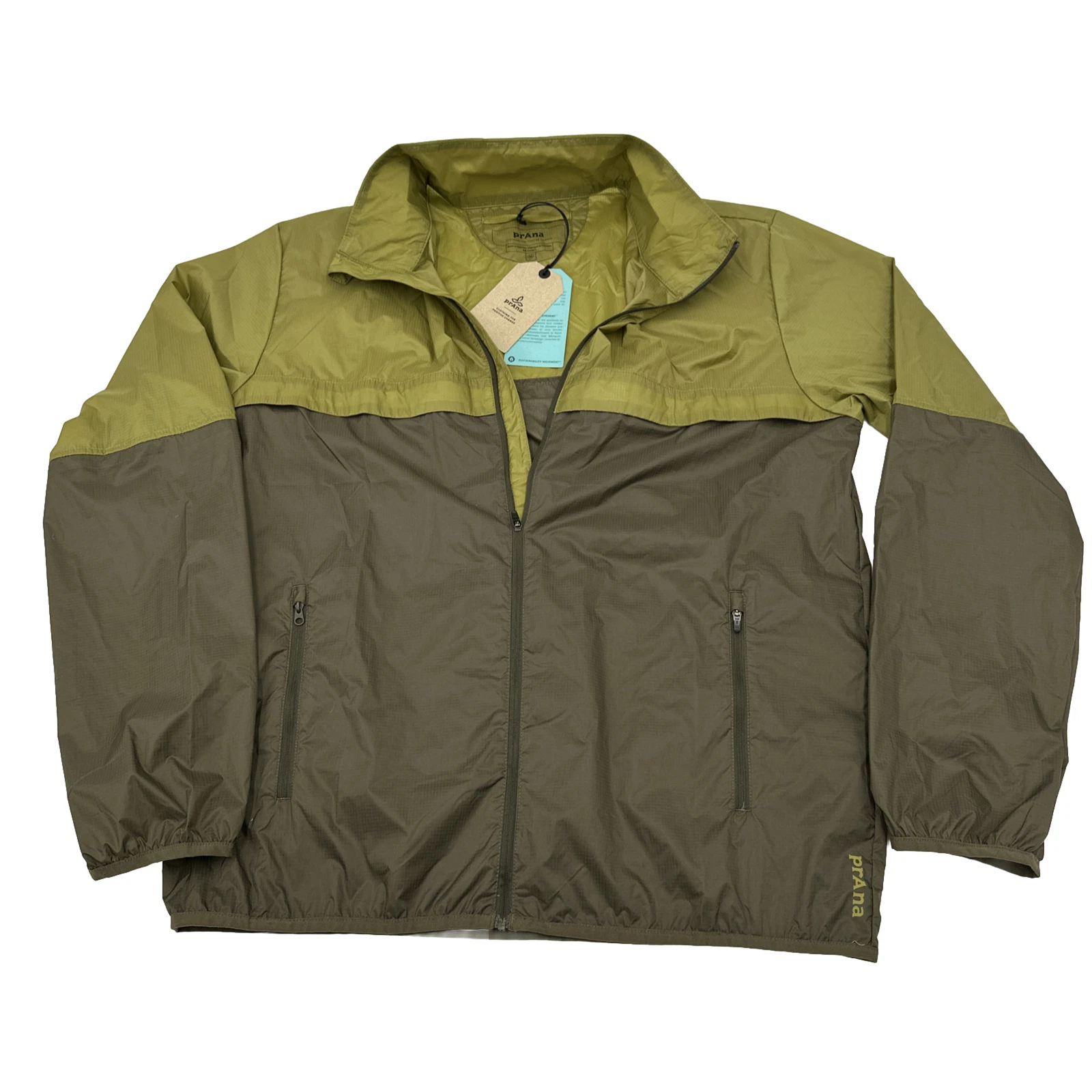 Prana Transit Range Lightweight Windbreaker Sweet Grass 1967801 Men's Size M-NWT