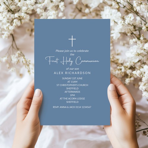Personalised First Holy Communion Confirmation Christening Baptism Invitations - Picture 10 of 25