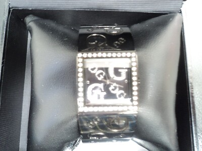 GUESS U95006L1 CRYSTAL G LOGO WOMEN BLACK DIAL CUFF WATCH  display picture 1