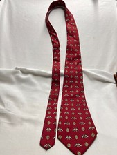 Necktie-TOMMY HILFIGER- Red with Green Flags Tie